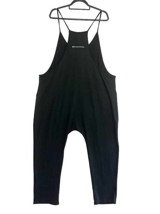 Comfy Cotton Overall Plus-Size Jumpsuit with Pockets and straight leg thin race-back straps BodySuit Romper
